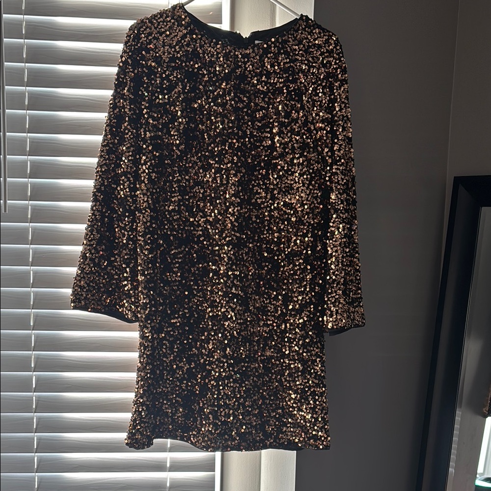 H&M Black and Gold Sequin Dress